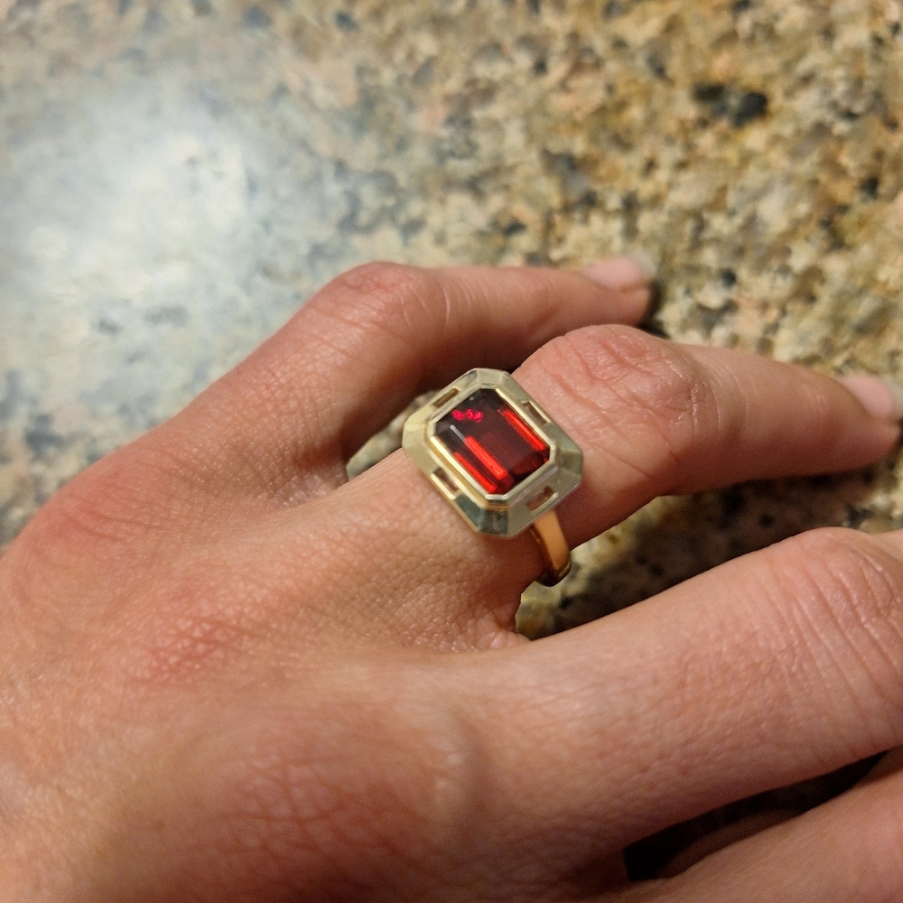 EFFY Collection 14k Gold, Garnet And Topaz Ring- Sz 7! - Picture 6 of 11